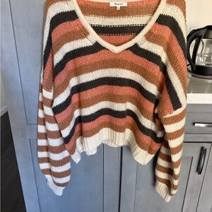 Madewell Multicolor Striped V-Neck Sweater